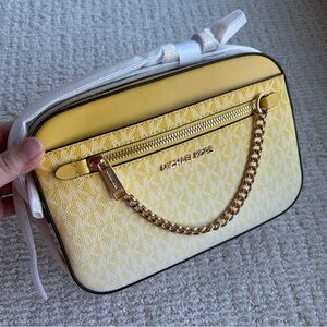 Michael Kors Daisy Yellow Ombre Crossbody Bag NEW